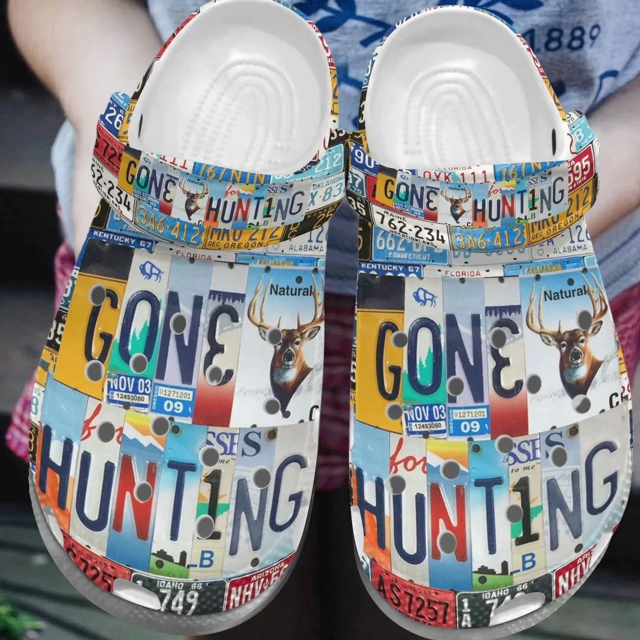 Hunting Personalize Clog Custom Crocs Fashionstyle Comfortable For Women Men Kid Print 3D Whitesole Gone Hunting Hunting Personalize Clog Custom Crocs Fashionstyle Comfortable For Women Men Kid Print 3D Whitesole Gone Hunting