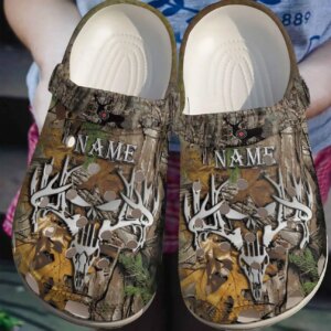 Hunting Personalize Clog Custom Crocs Fashionstyle Comfortable For Women Men Kid Print 3D Whitesole Personalized Trophy