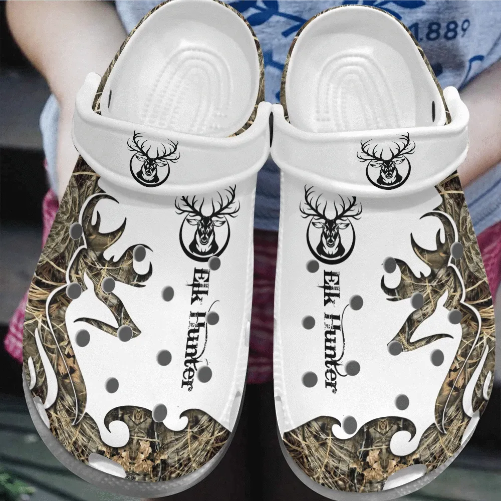 Hunting Personalized Clog Custom Crocs Comfortablefashion Style Comfortable For Women Men Kid Print 3D Elk Hunting Hunting Personalized Clog Custom Crocs Comfortablefashion Style Comfortable For Women Men Kid Print 3D Elk Hunting