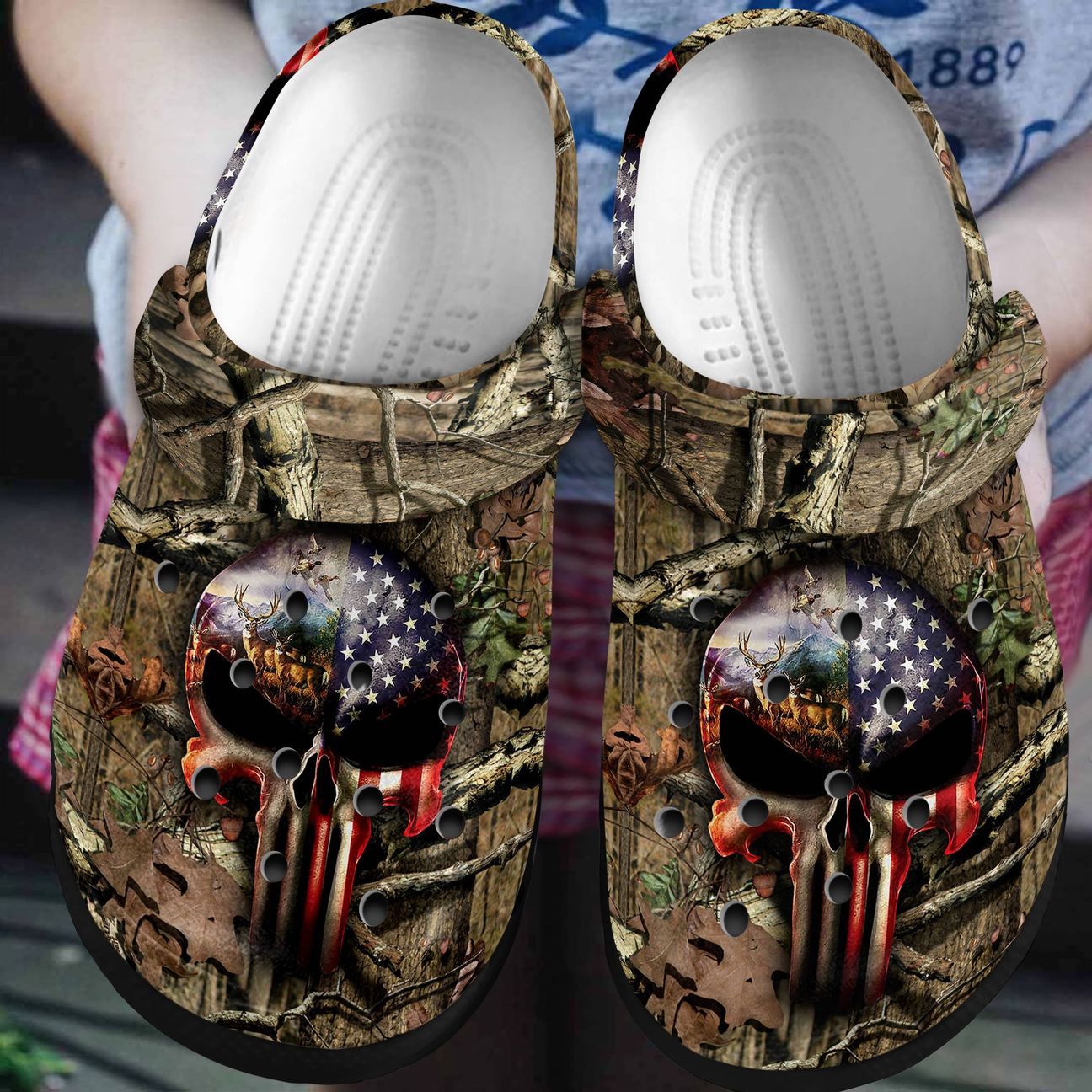 Hunting Personalized Clog Custom Crocs Comfortablefashion Style Comfortable For Women Men Kid Print 3D Hunting Skull Hunting Personalized Clog Custom Crocs Comfortablefashion Style Comfortable For Women Men Kid Print 3D Hunting Skull