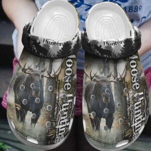Hunting Personalized Clog Custom Crocs Comfortablefashion Style Comfortable For Women Men Kid Print 3D Moose Hunting