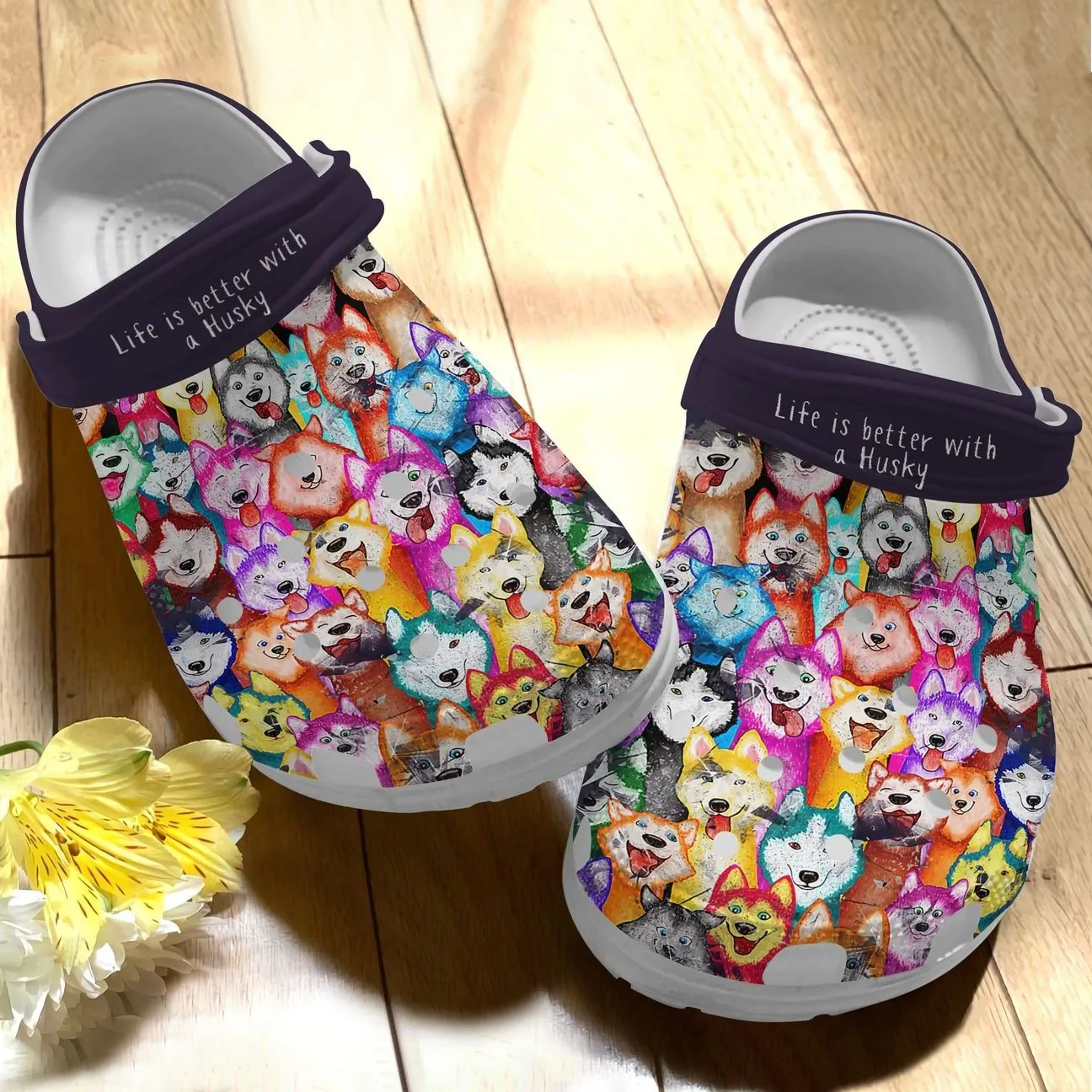 Husky Personalize Clog Custom Crocs Fashionstyle Comfortable For Women Men Kid Print 3D Color Husky Pattern Husky Personalize Clog Custom Crocs Fashionstyle Comfortable For Women Men Kid Print 3D Color Husky Pattern