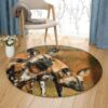 Hyenas Round Carpet Floor Rug Living Room Bedroom Decor Round Area Rug Carpet