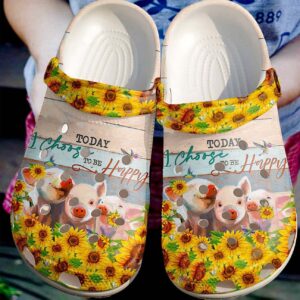 I Choose Happy Personalized Clog Custom Crocs Comfortablefashion Style Comfortable For Women Men Kid Print 3D