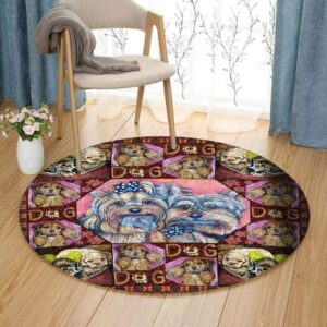 I Love Dog Round Carpet Floor Rug Living Room Bedroom Decor Round Area Rug Carpet