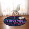 I Love You Round Carpet Floor Rug Living Room Bedroom Decor Round Area Rug Carpet