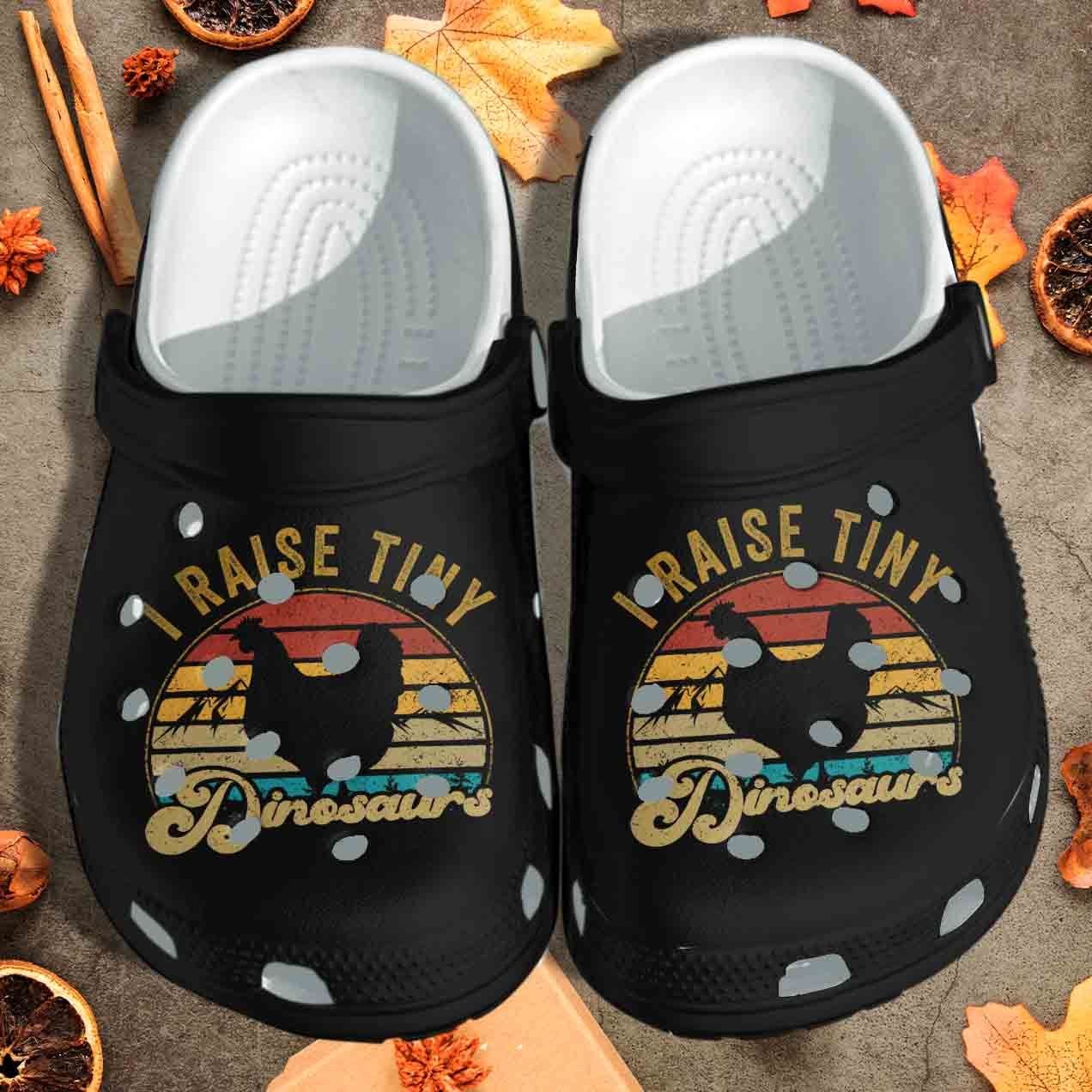 I Raise Tiny Dinosaurs Vintage Shoes – Chicken Silhouette Crocs Clog Clog Birthday Gift For Man Son Cousin Friend I Raise Tiny Dinosaurs Vintage Shoes – Chicken Silhouette Crocs Clog Clog Birthday Gift For Man Son Cousin Friend