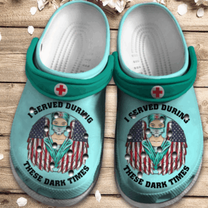 I Served During These Dark Crocs Clog Shoes – Usa Nurse Angle Wing Crocbland Clog Birthday Gift For Man Woman Boy Girl
