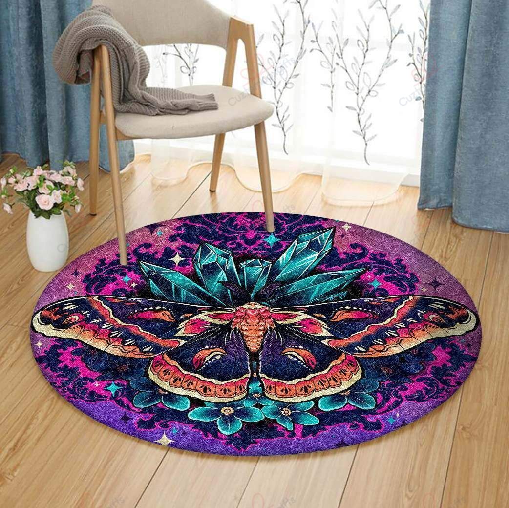 Ice Butterfly Round Carpet Floor Rug Living Room Bedroom Decor Round Area Rug Carpet Ice Butterfly Round Carpet Floor Rug Living Room Bedroom Decor Round Area Rug Carpet