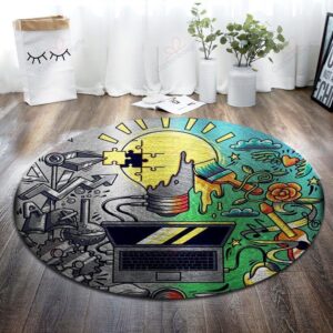 Idea Subject Round Carpet Floor Rug Living Room Bedroom Decor Round Area Rug Carpet