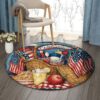 Independence Day Round Carpet Floor Rug Living Room Bedroom Decor Round Area Rug Carpet