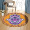 Indian Hamsa Round Carpet Floor Rug Living Room Bedroom Decor Round Area Rug Carpet