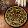 Indian Mandala Geometric Round Carpet Floor Rug Living Room Bedroom Decor Round Area Rug Carpet