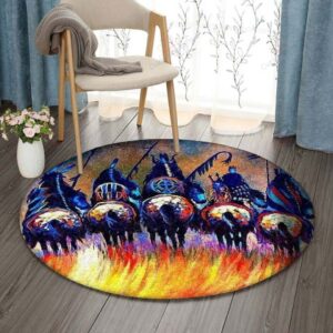 Indian Native American Round Carpet Floor Rug Living Room Bedroom Decor Round Area Rug Carpet