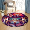 Indian Seamless Paisley Round Carpet Floor Rug Living Room Bedroom Decor Round Area Rug Carpet
