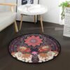 Indian Tribal Ethnic Elephant Round Carpet Floor Rug Living Room Bedroom Decor Round Area Rug Carpet
