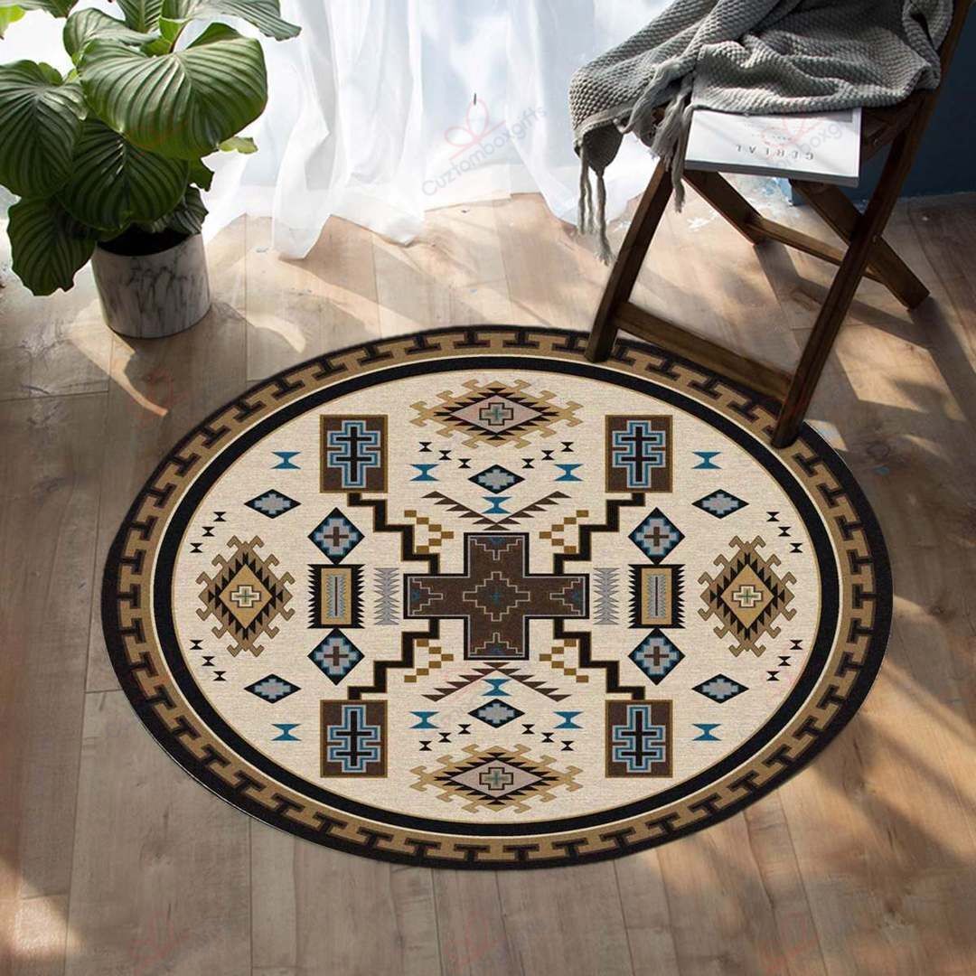 Indigenous Design Native American Round Carpet Floor Rug Living Room Bedroom Decor Round Area Rug Carpet Indigenous Design Native American Round Carpet Floor Rug Living Room Bedroom Decor Round Area Rug Carpet