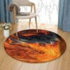Inspired Orange Round Carpet Floor Rug Living Room Bedroom Decor Round Area Rug Carpet