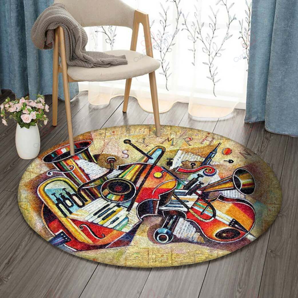 Instrument Round Carpet Floor Rug Living Room Bedroom Decor Round Area Rug Carpet Instrument Round Carpet Floor Rug Living Room Bedroom Decor Round Area Rug Carpet
