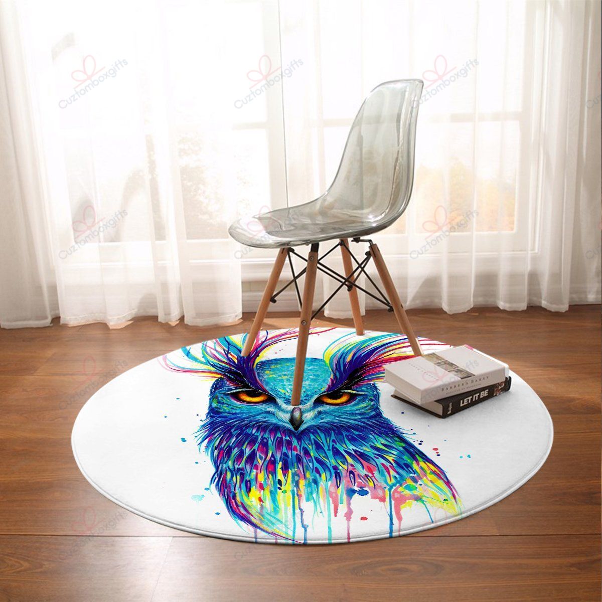 Into The Blue Owl Round Carpet Floor Rug Living Room Bedroom Decor Round Area Rug Carpet Into The Blue Owl Round Carpet Floor Rug Living Room Bedroom Decor Round Area Rug Carpet
