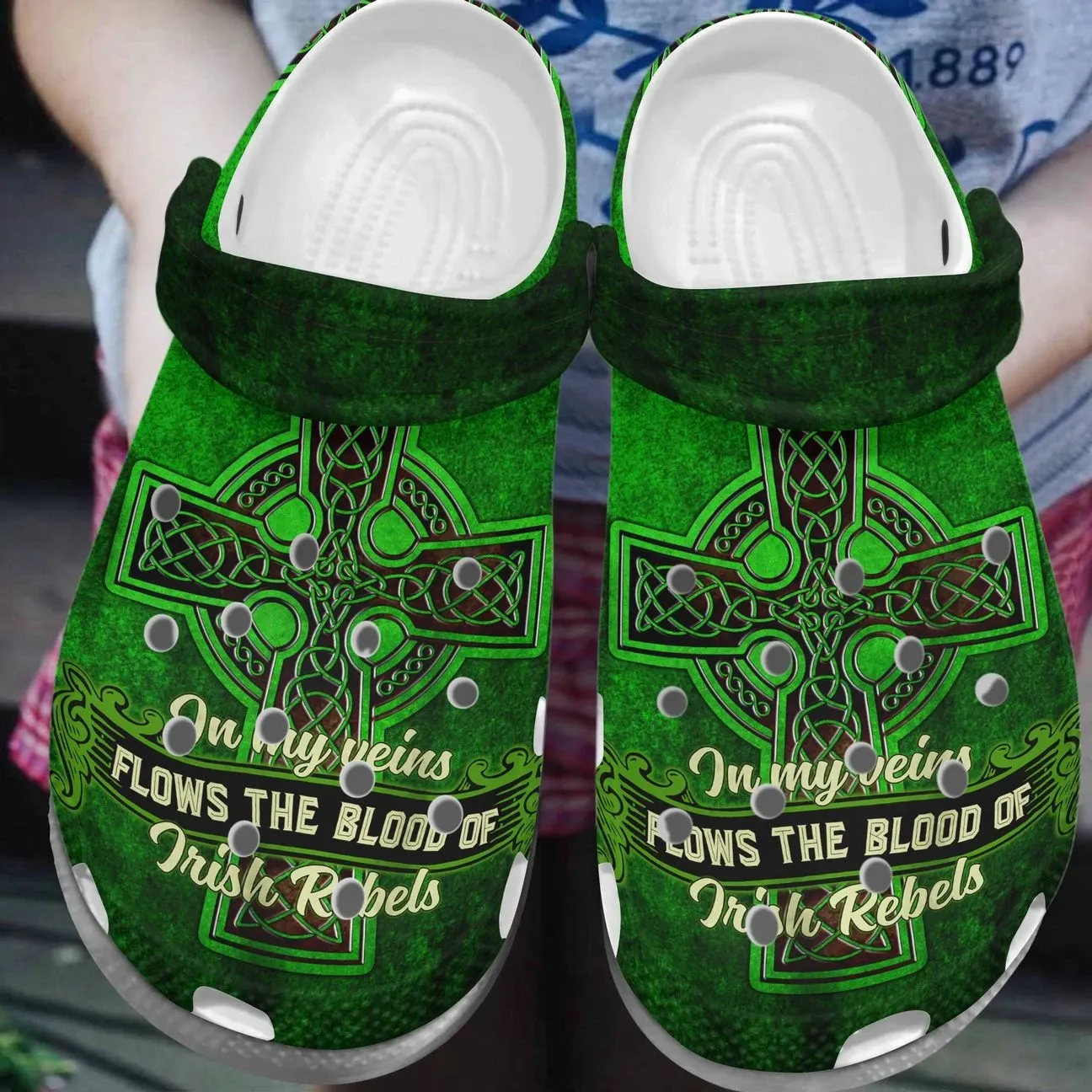 Irish Personalize Clog Custom Crocs Fashionstyle Comfortable For Women Men Kid Print 3D In My Veins Irish Personalize Clog Custom Crocs Fashionstyle Comfortable For Women Men Kid Print 3D In My Veins