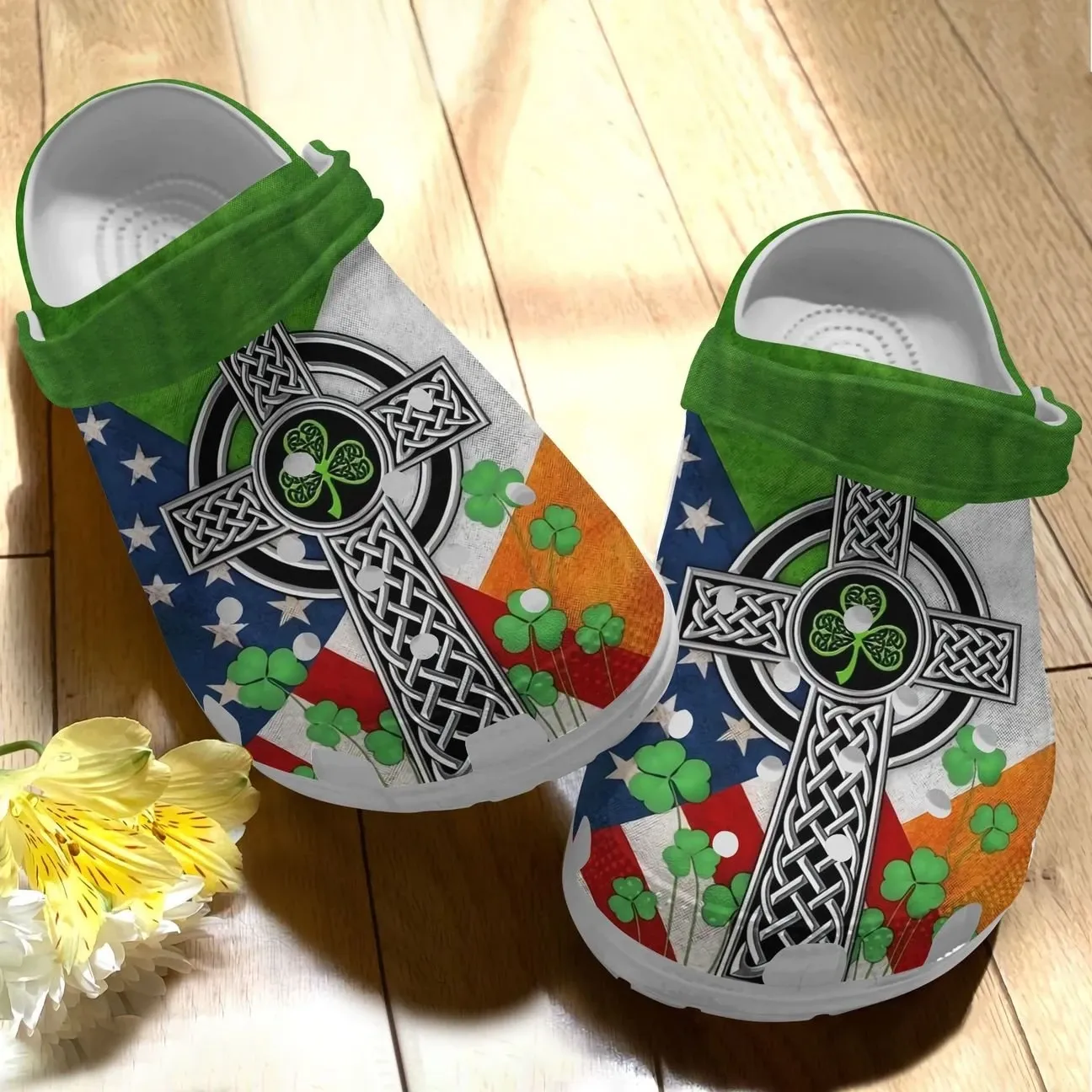 Irish Personalize Clog Custom Crocs Fashionstyle Comfortable For Women Men Kid Print 3D Whitesole Irish Flag Irish Personalize Clog Custom Crocs Fashionstyle Comfortable For Women Men Kid Print 3D Whitesole Irish Flag