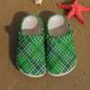 Irish Personalized Clog Custom Crocs Comfortablefashion Style Comfortable For Women Men Kid Print 3D Green Fabric Texture
