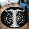 Irminsul Symbol Round Carpet Floor Rug Living Room Bedroom Decor Round Area Rug Carpet