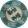 Island Beach Palm Round Carpet Floor Rug Living Room Bedroom Decor Round Area Rug Carpet