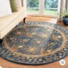 Ivory Floral Tufted Round Carpet Floor Rug Living Room Bedroom Decor Round Area Rug Carpet