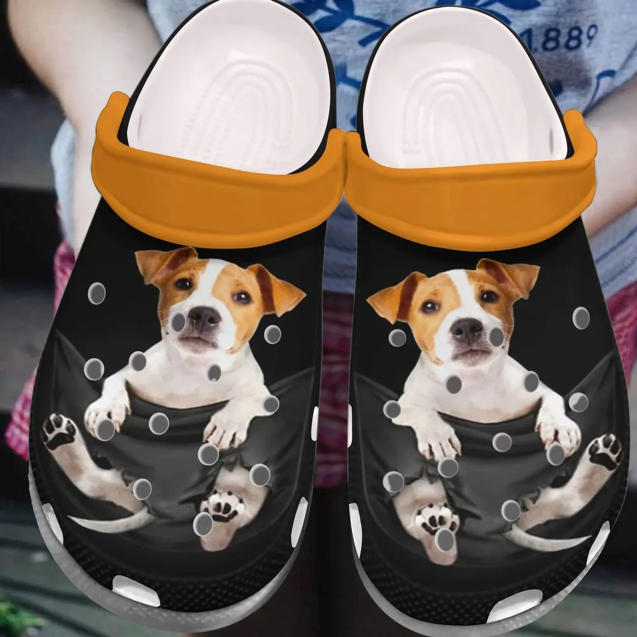 Jack Russell Personalized Clog Custom Crocs Comfortablefashion Style Comfortable For Women Men Kid Print 3D Jack Russell In A Pocket Jack Russell Personalized Clog Custom Crocs Comfortablefashion Style Comfortable For Women Men Kid Print 3D Jack Russell In A Pocket