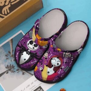 Jack Skellington And Sally Crocs Crocband Clog Comfortable For Mens Womens Classic Clog Water Shoes