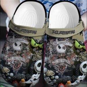 Jack Skellington Hello Darkness My Old Friend Crocs Clog Clog Shoes