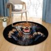 Jaguar Round Carpet Floor Rug Living Room Bedroom Decor Round Area Rug Carpet
