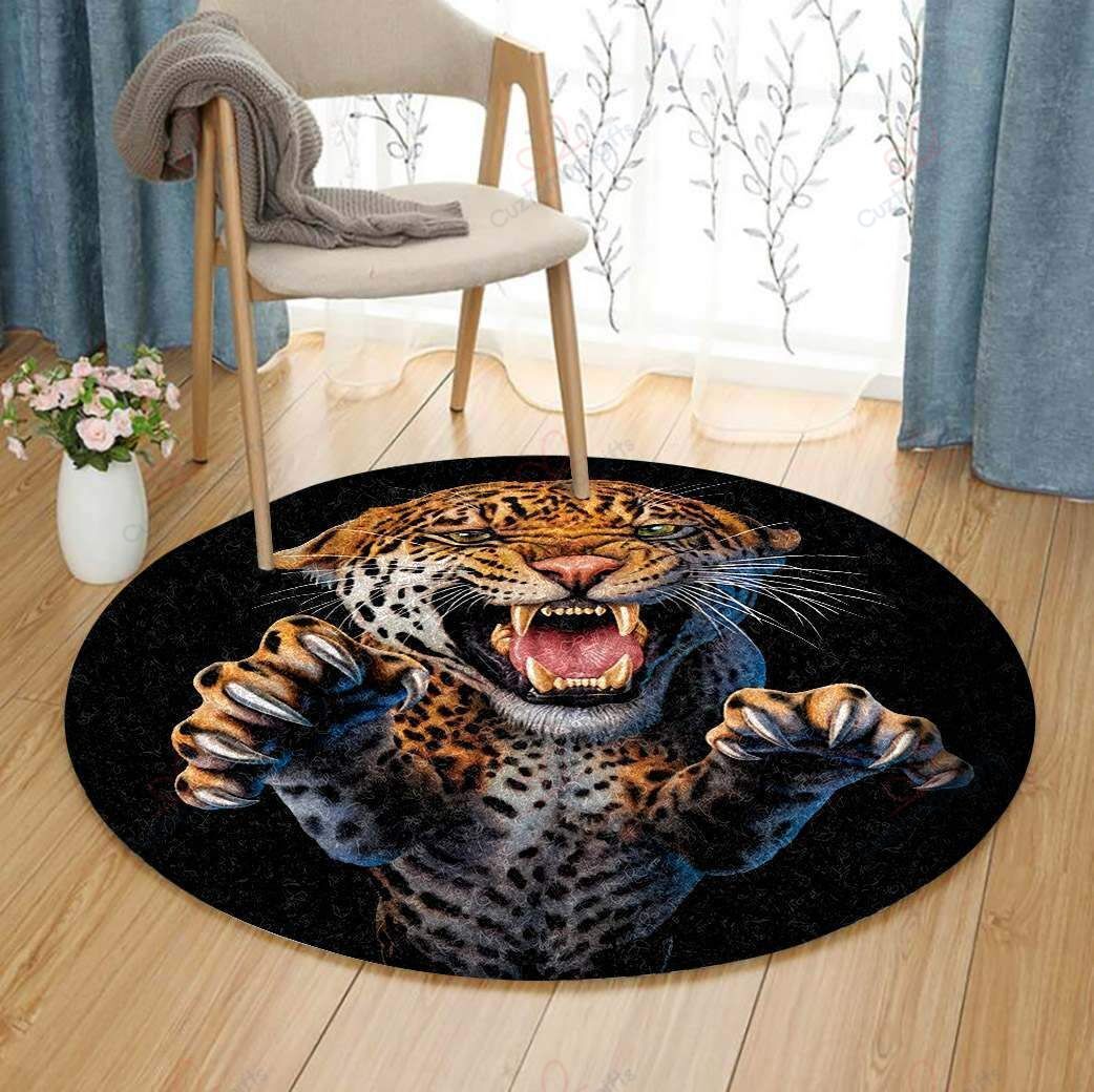 Jaguar Round Carpet Floor Rug Living Room Bedroom Decor Round Area Rug Carpet Jaguar Round Carpet Floor Rug Living Room Bedroom Decor Round Area Rug Carpet