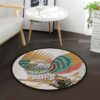 Japanese Ethnic Eagle Round Carpet Floor Rug Living Room Bedroom Decor Round Area Rug Carpet