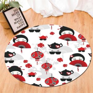 Japanese Style Round Carpet Floor Rug Living Room Bedroom Decor Round Area Rug Carpet
