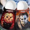 Jason Voorhees And Michael Myers Crocs Crocband Clog Comfortable For Mens Womens Classic Clog Water Shoes