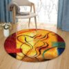 Jazz Fusion Round Carpet Floor Rug Living Room Bedroom Decor Round Area Rug Carpet