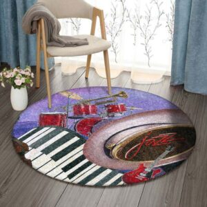 Jazz Round Carpet Floor Rug Living Room Bedroom Decor Round Area Rug Carpet