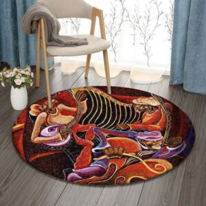 Jazz Paintings Round Carpet Floor Rug Living Room Bedroom Decor Round Area Rug Carpet