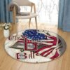 Jean Plout Retro Patriotic Round Carpet Floor Rug Living Room Bedroom Decor Round Area Rug Carpet