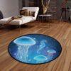 Jellyfish And Seahorse Round Carpet Floor Rug Living Room Bedroom Decor Round Area Rug Carpet