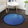 Jellyfish Blue Ocean Round Carpet Floor Rug Living Room Bedroom Decor Round Area Rug Carpet