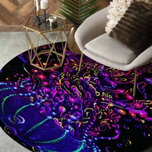 Jellyfish Painting Round Carpet Floor Rug Living Room Bedroom Decor Round Area Rug Carpet