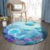 Jellyfish Under The Ocean Round Carpet Floor Rug Living Room Bedroom Decor Round Area Rug Carpet