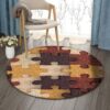 Jigsaw Puzzle Round Carpet Floor Rug Living Room Bedroom Decor Round Area Rug Carpet