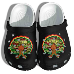 Juneteenth Celebrate Shoes Crocs Clog For Black Girl – Freedom Black Girl Clog Birthday Gift For Woman Daughter Friend