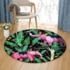 Jungle Elephant Round Carpet Floor Rug Living Room Bedroom Decor Round Area Rug Carpet