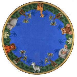 Jungle Friends Round Carpet Floor Rug Living Room Bedroom Decor Round Area Rug Carpet